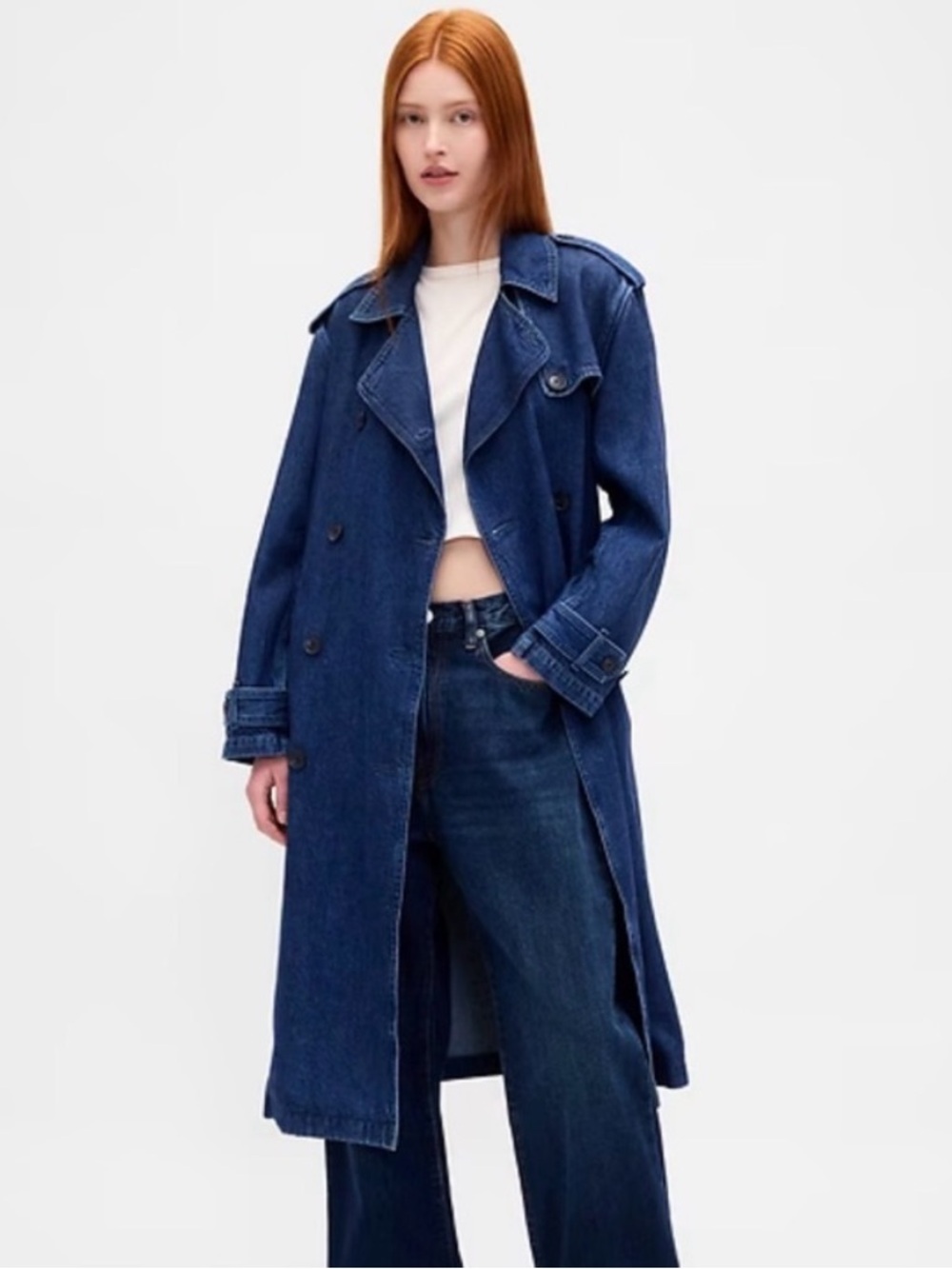 GAP UltraSoft Denim Trench Coat